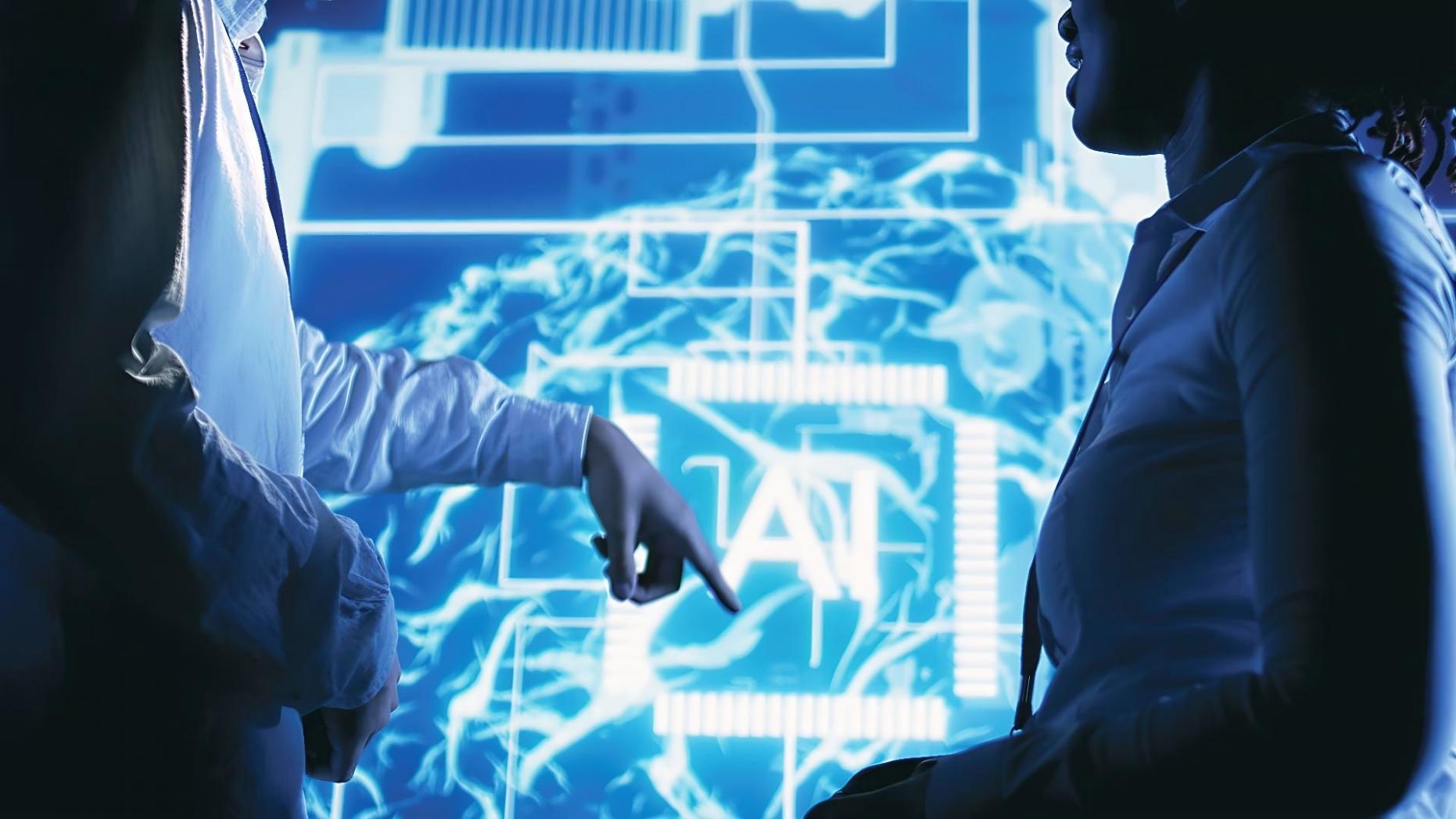 Team bei der Arbeit an KI-Projekten